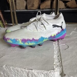 Puma Future 7 Match FG/AG Womens Soccer Cleats White Multi 108770-01 Size 8